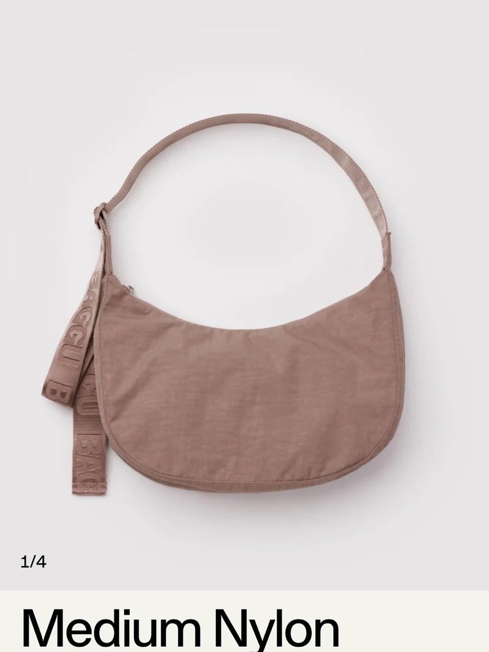DAMAGED BAGGU Medium Nylon Crescent Toasted Almond NWT